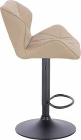 HR111W Scaun Crem Piele Ecologica Premium Soft cu Bază Neagră