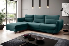 Coltar extensibil cu spatiu pentru depozitare, 276x100x201 cm, Silva L03, Eltap (Culoare: Verde lucios - Nube 35)