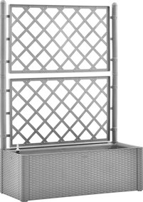 vidaXL Strat înălțat grădină cu spalier și sistem de auto-udare, gri