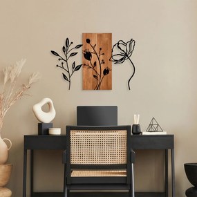 Accesoriu decorativ de perete din lemn Triple Flowers - 383