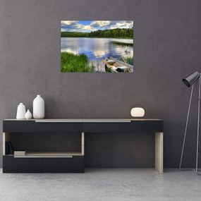 Tablou pe sticlă - Sat pitoresc (70x50 cm)