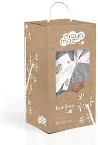 Patura pentru copii tesatura din fibra de bambus Culoare Gri inchis, MAYA MOO DESIGN 04