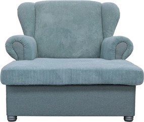 Șezlong albastru prăfuit cu tapițerie din catifea reiată Lord – Ropez