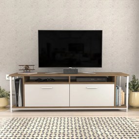 Comoda TV Omar - Alb, Walnut