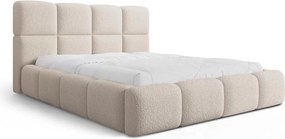 Pat tapițat cu ladă de depozitare Cloud 180x200 - bouclé bej Quelle 03