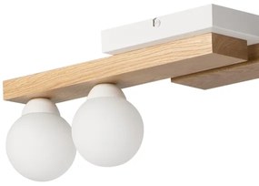 Lustră pe cablu CORTINA 2xE27/15W/230V + 2xG9/5W/230V alb/stejar