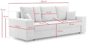 Supermobel Canapea extensibilă VALOR, 238x75x92, poso 05