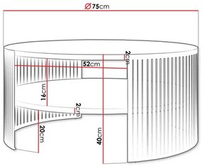 Măsuță de cafea Zentono (Negru + Stejar craft auriu) . 1103777
