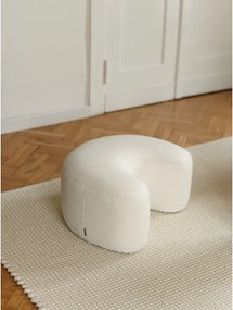 Puf bej cu tapițerie din țesătură bouclé Ü – noo.ma