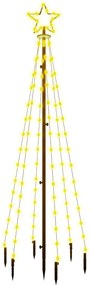 vidaXL Brad de Crăciun, 108 LED-uri alb cald, 180 cm, cu țăruș