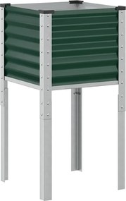 vidaXL Jardinieră de grădină verde, 45x45x88 cm, oțel