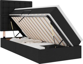 vidaXL Pat cu saltea și spațiu de depozitare Negru 90 x 190 cm