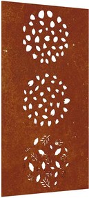 vidaXL Decorație perete de grădină 105x55 cm design frunze oțel Corten