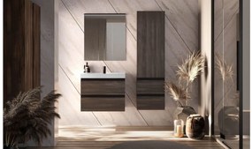 Set mobilier baie (masca suspendata cu 2 sertare si lavoar) Kolpa San Harmony 120x48xH61, stejar inchis