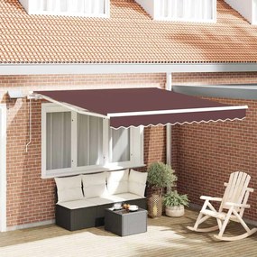 vidaXL Copertină retractabilă manual cu LED, maro, 300x250 cm