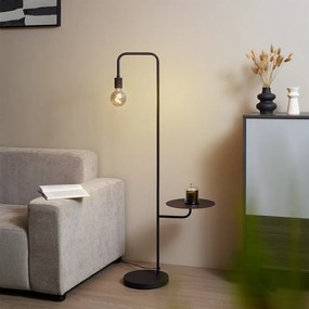 Lampă de podea modernă neagră cu masă rotundă - Ostrich