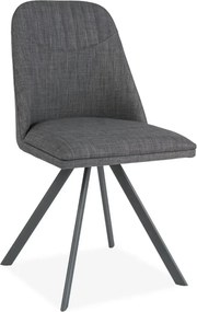 Scaun tapitat Milton, gri, stofa clasica/metal, 46X45X88 cm