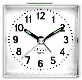 Ceas deșteptător LAVVU  alb SWEEP cu funcționarelină