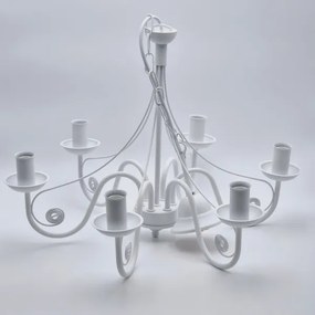 Lustră pe lanț DONATO 6xE14/40W/230V alb