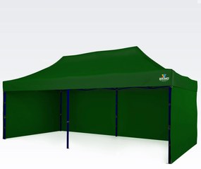 Foișor de grădină 3×6 m – pliabil cu 3 pereți | BRIMO® - cu 3 pereți - Verde