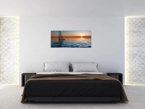 Tablou - Bărci cu vele pe mare (120x50 cm)