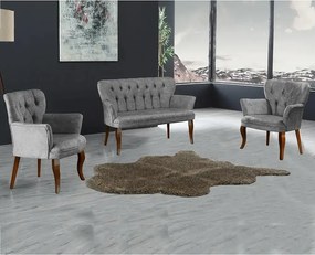 Set canapea 2 locuri cu 2 fotolii, Cafe Homs gri