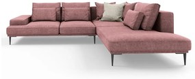 Canapea extensibilă cu șezlong dreapta Interieurs 86 Liege, roz