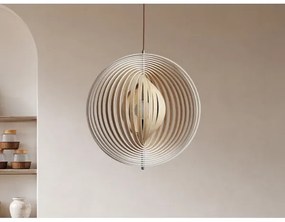 Pendul din lemn pe cablu, 1xE27/60W/230V, diametru 50 cm, lemn masiv/furnir/lemn de cauciuc