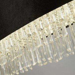 Lustra eleganta cu abajur din catifea si cristale Glamour 8Lt