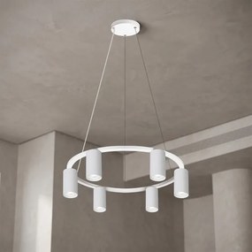 Brilagi - Lustră LED RGBW dimabilă, suspendată pe cablu SELE, 6xGU10/6,5W/230V, albă
