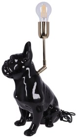 Lampa ceramica Bulldog Negru lucios h 35 cm