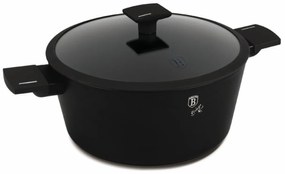 Oală cu capac 30 cm, 8 L Berlinger Haus Matte Black Collection BH 8190, înveliș titan, aspect elegant, curățare ușoară