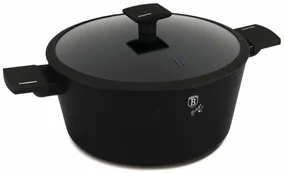 Oală cu capac 30 cm, 8 L Berlinger Haus Matte Black Collection BH 8190, înveliș titan, aspect elegant, curățare ușoară