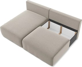 Colțar taupe extensibil/cu spațiu de depozitare cu tapițerie din catifea (cu colț pe partea stângă/cu șezlong) Kalena – Makamii