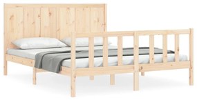 3192626 vidaXL Cadru de pat cu tăblie, king size, lemn masiv