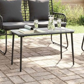 vidaXL Masă de Grădină Negru 80 x 40 x 45.5 cm Rattan poli