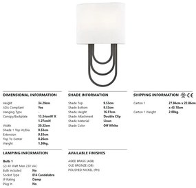 Aplica de perete design modern FARAH bronz antichizat