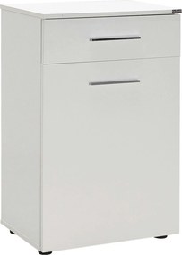 Dulap baie ADR-611-PP-1, alb, PAL melaminat, cu o usa si un sertar, 52