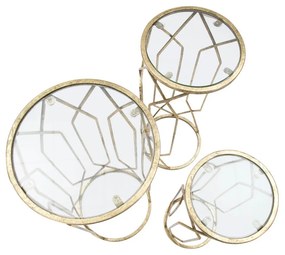Măsuțe auxiliare rotunde cu blat din sticlă 3 buc. ø 32 cm Tunisi – Mauro Ferretti