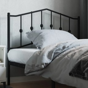 373819 vidaXL Tăblie de pat metalică, negru, 107 cm
