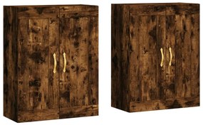 vidaXL Dulapuri de perete, 2 buc., stejar afumat, lemn prelucrat