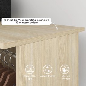 HOMCOM Dulap cu 5 Rafturi și 6 Roți, 120x40x128 cm, Negru | Aosom Romania