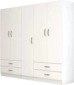 Dressing GRD0701, alb, PAL melaminat, cu 5 usi si 4 sertare, 200x47x18