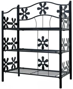 Deuba Raft metalic cu model de flori - 60x30x70 cm
