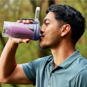 Blender portabil Ninja Blast Max BC251EUGY, 14.4W, 11.1V, 570 ml, 19000 rpm, Zdrobire gheata, Pana la 25 de cicluri, Fara BPA, Gri