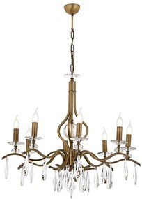Candelabru cu lanț CLASSIC 8xE14/40W/230V, finisaj bronz