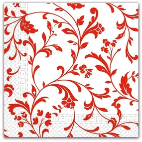 Floare Arabesque Red Șervețel cu model roșu 20 buc 33x33 cm FSC