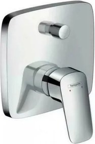 Baterie cada - dus incastrata Hansgrohe Logis patrata crom lucios