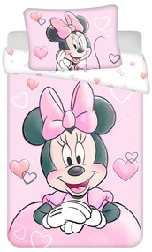 Jerry Fabrics Lenjerie de pat din bumbac pentru copii Minnie Powder pink