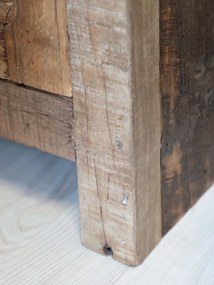 Dulap cu vitrină din lemn reciclat, 2 uși, H105/L85/W18 cm, Grimaud